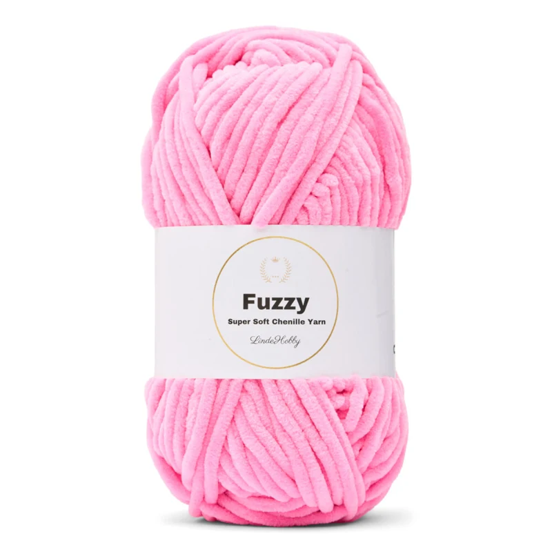 LindeHobby Fuzzy Chenille 48 Neonlyserød (Lys)