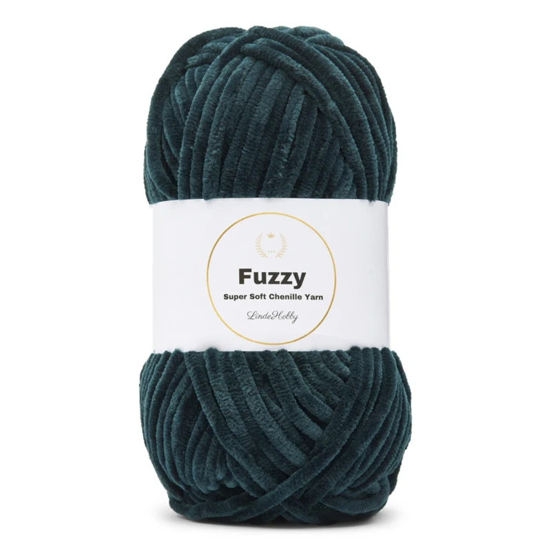 LindeHobby Fuzzy Chenille 19 Mørkegrøn nefrit
