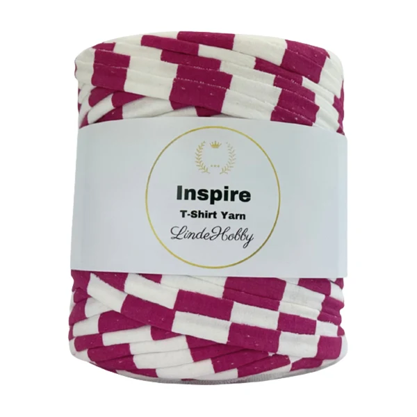 LindeHobby Inspire Print 17 Hvid med brede røde striber