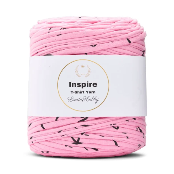 LindeHobby Inspire Print 173 Lyserød med sort tryk