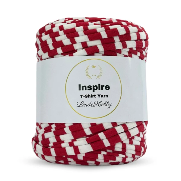 LindeHobby Inspire Print 38 Hvid med røde striber
