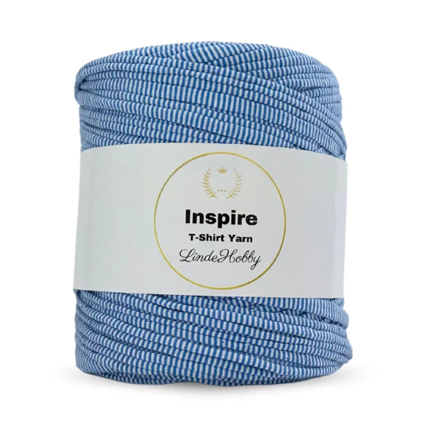 LindeHobby Inspire Print 84 Hvid- og blåstribet