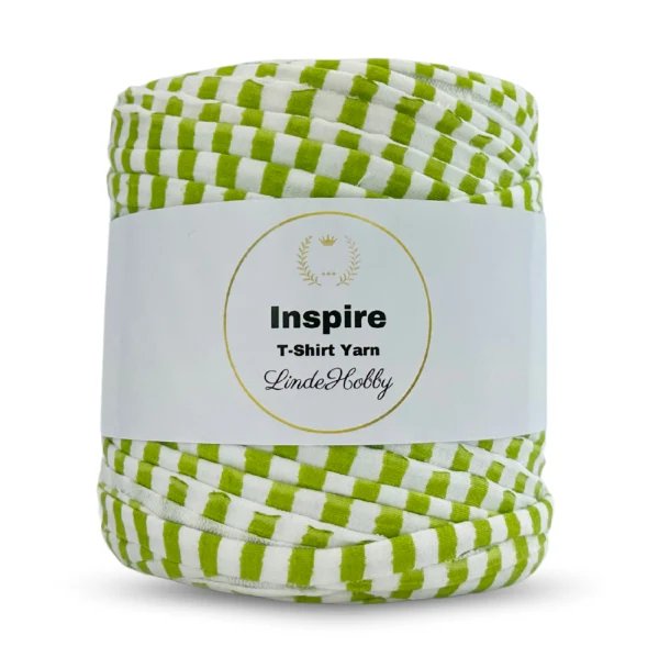 LindeHobby Inspire Print 12 Hvid- og grønstribet