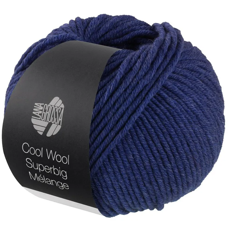 Lana Grossa Cool Wool Superbig 208 Mørkeblå meleret