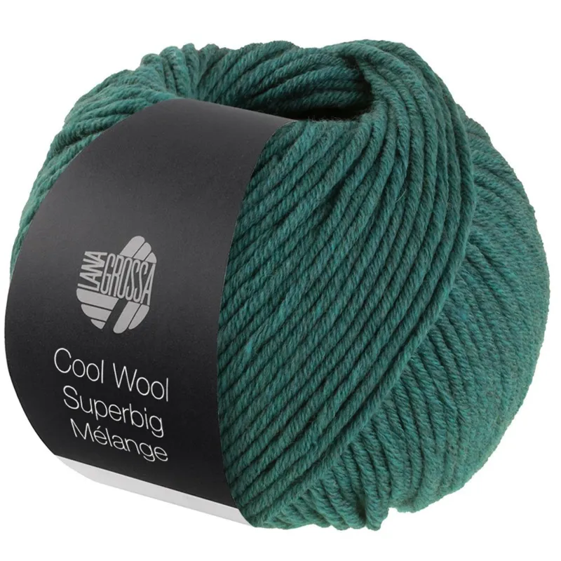 Lana Grossa Cool Wool Superbig 210 Mørkegrøn meleret