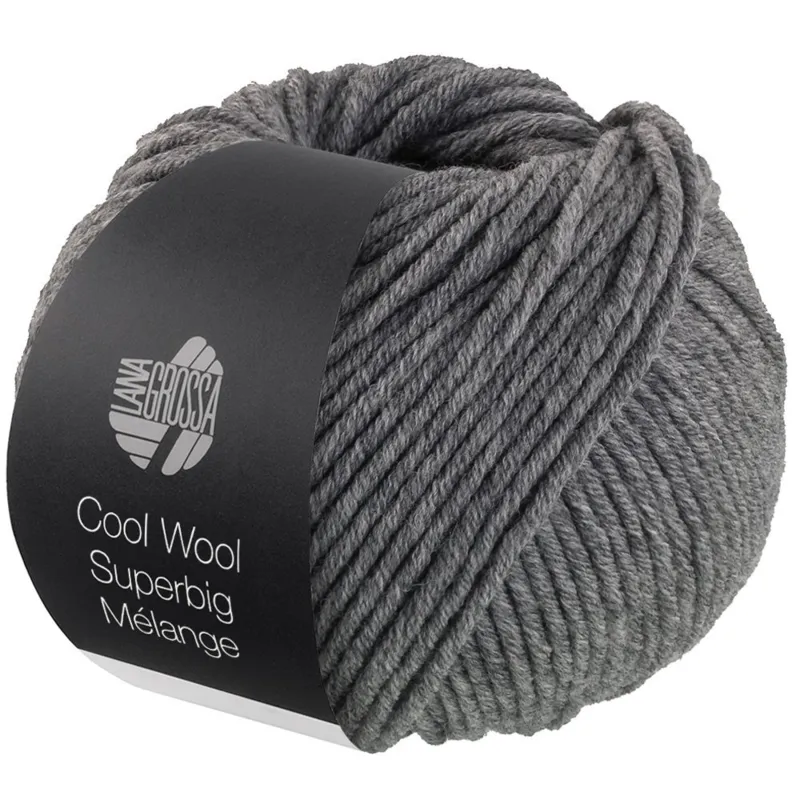 Lana Grossa Cool Wool Superbig 217 Mellemgrå meleret