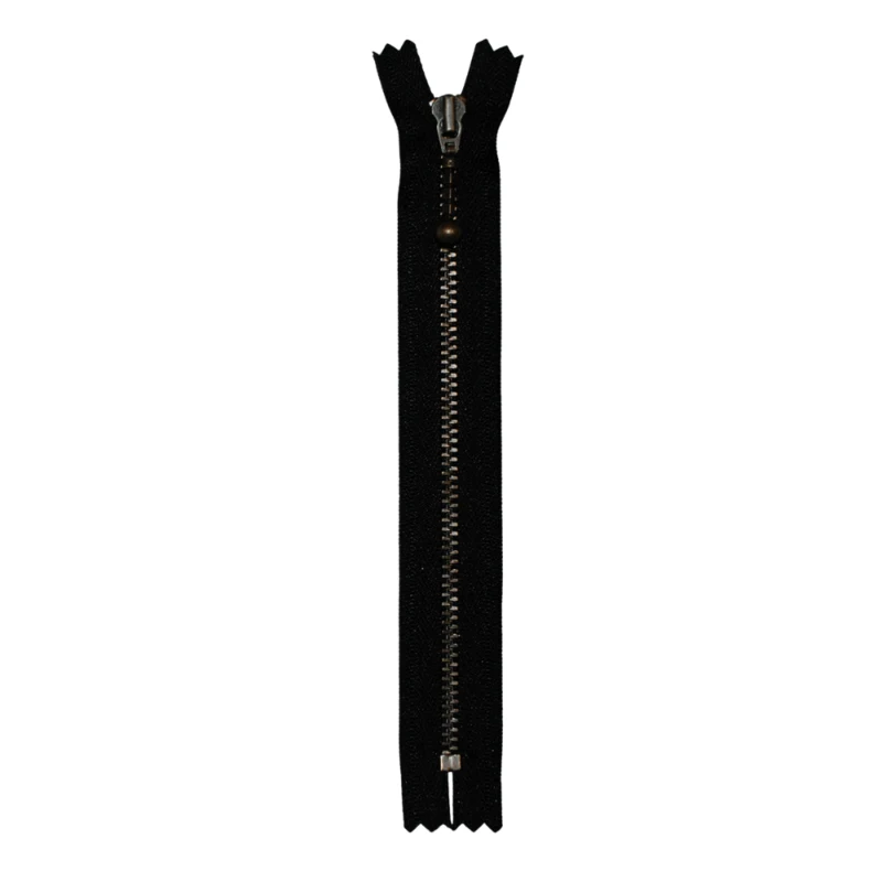 YKK Fast Lynlås Antik Messing 4 mm 23 cm 580 Sort