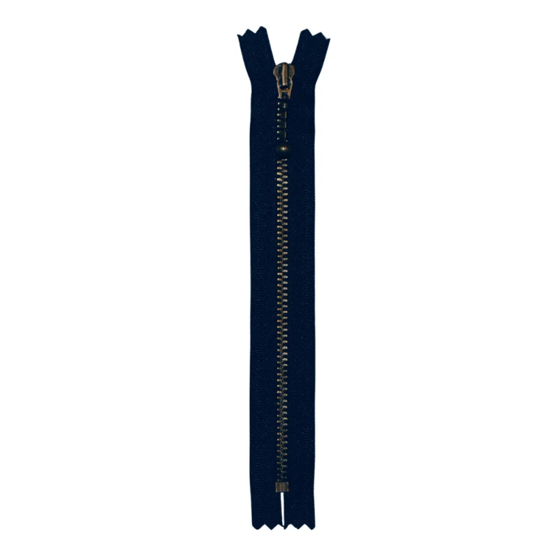 YKK Fast Lynlås Antik Messing 4 mm 23 cm 560 Marine