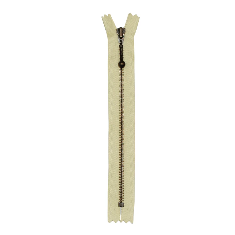 YKK Fast Lynlås Antik Messing 4 mm 28 cm 345 Duset gul