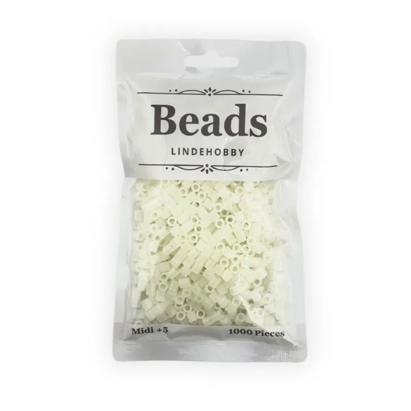 LindeHobby Beads Glow 01 Hvid