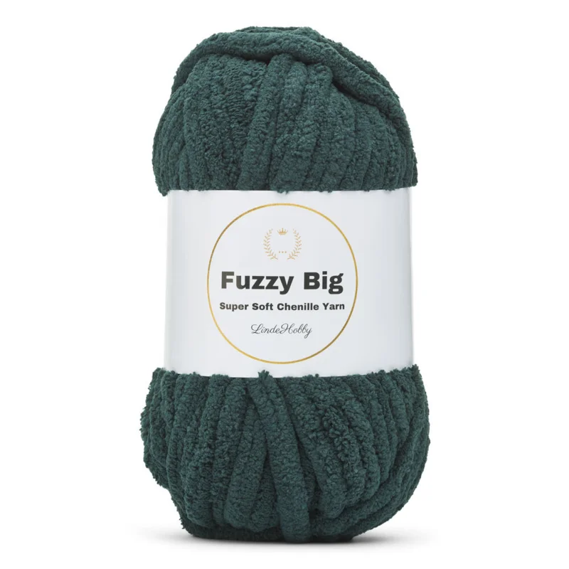 LindeHobby Fuzzy Chenille BIG 19 Mørkegrøn nefrit