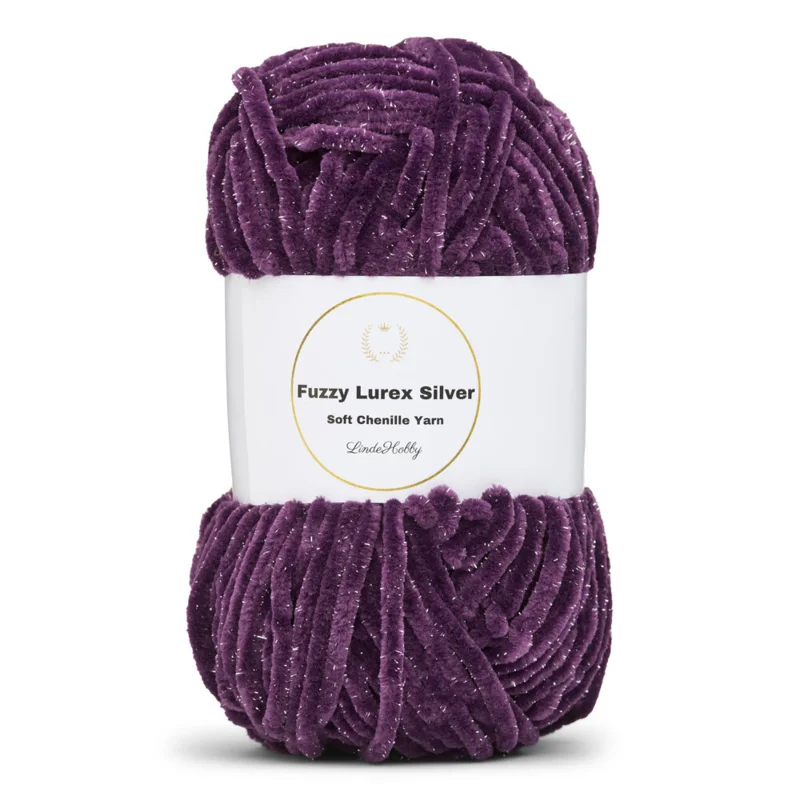 LindeHobby Fuzzy Chenille Silver Lurex 15 Blomme