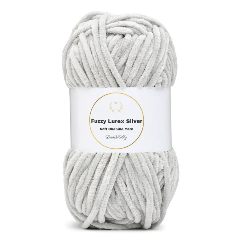 LindeHobby Fuzzy Chenille Silver Lurex 42 Kanonmetal