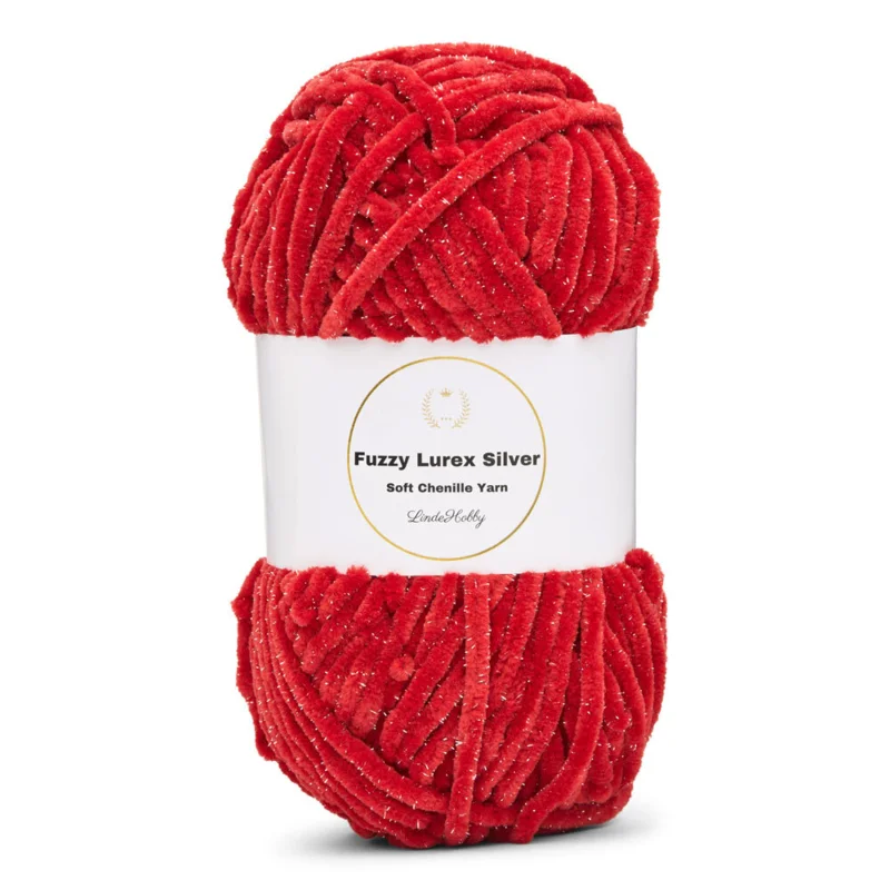 LindeHobby Fuzzy Chenille Silver Lurex 27 Rubin