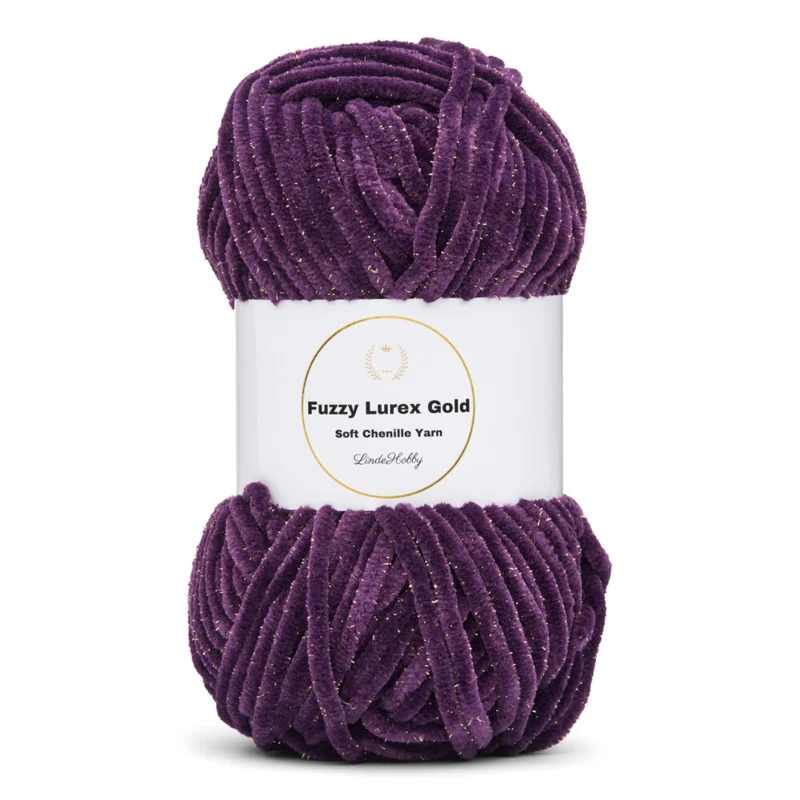 LindeHobby Fuzzy Chenille Gold Lurex 15 Blomme