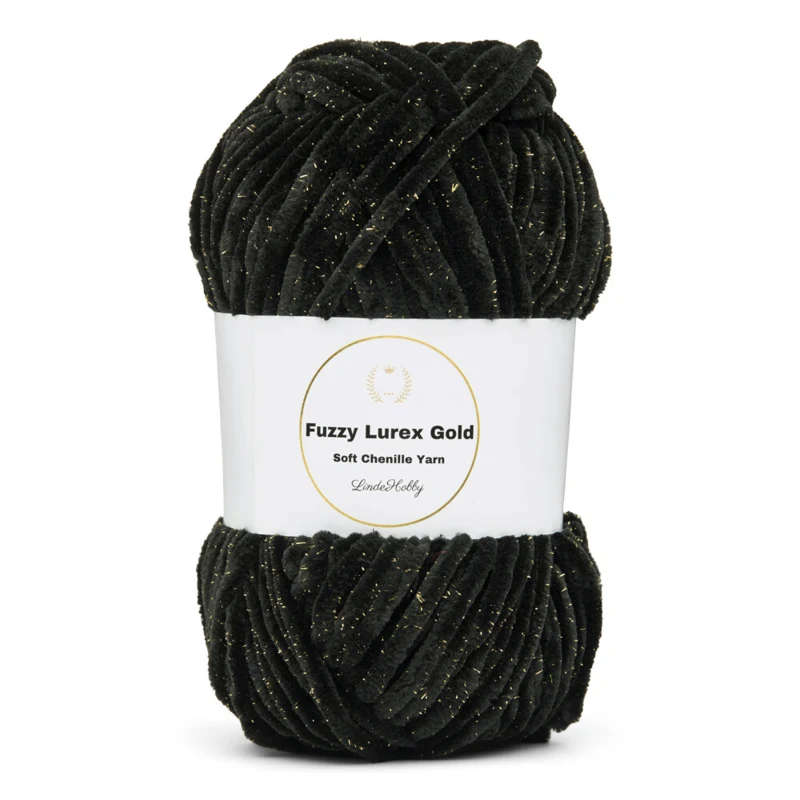 LindeHobby Fuzzy Chenille Gold Lurex 02 Sort