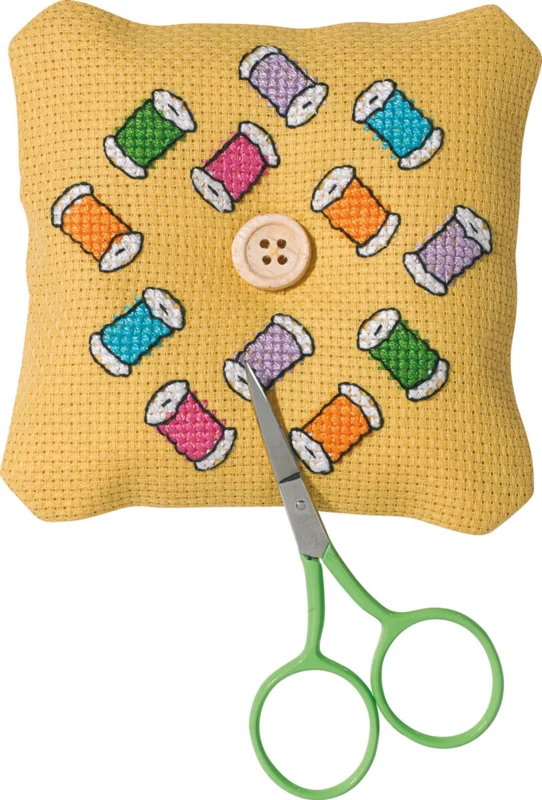 Broderikit Nålepude garnspoler 11 x 11 cm