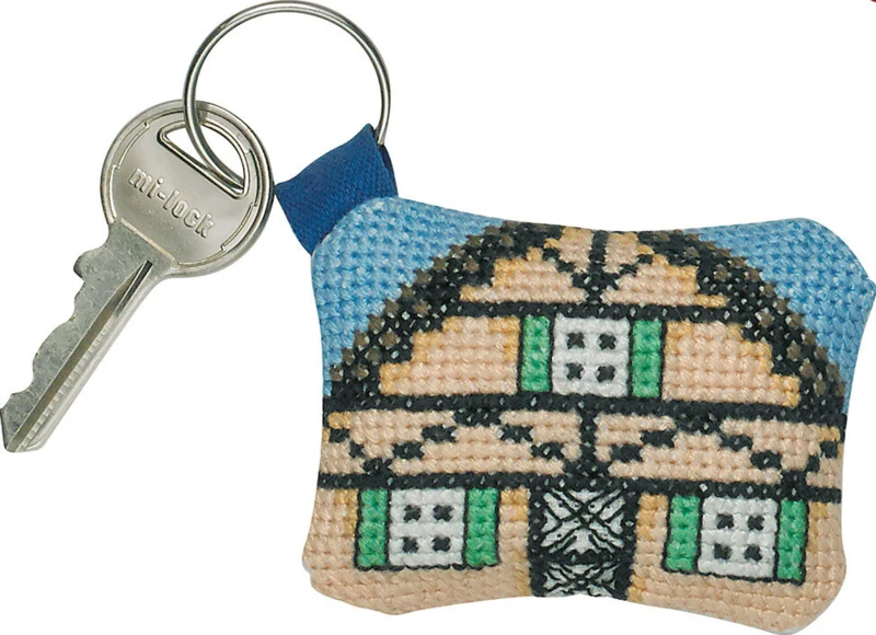 Broderikit Gult hus 7 x 5 cm