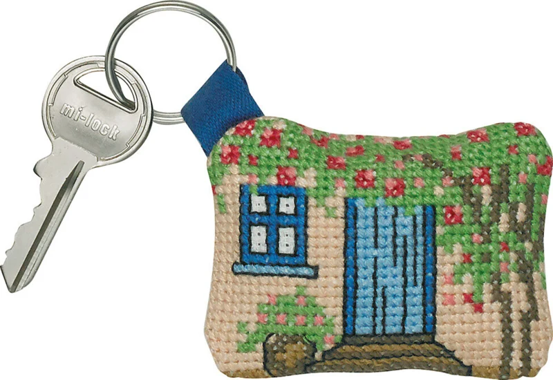 Broderikit Blå dør 7 x 5 cm