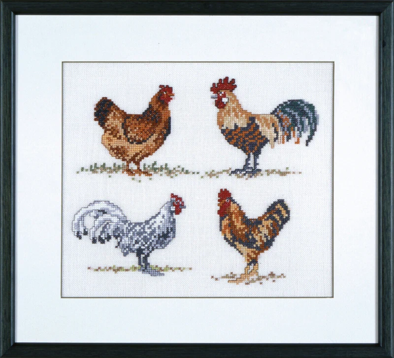 Broderikit Høns 32 x 29 cm