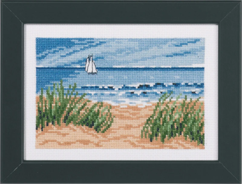Broderikit Sejlskibe 18 x 13 cm