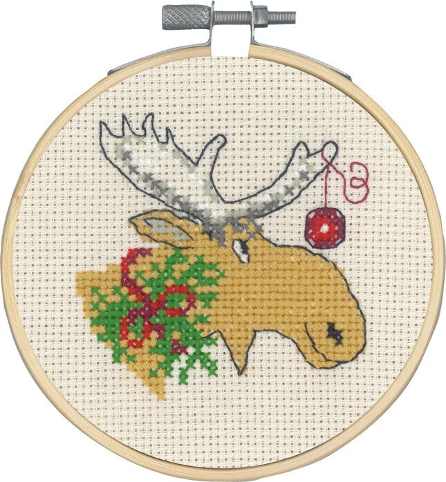 Broderikit Elg & julekugle m/5810/10 10 Ø cm