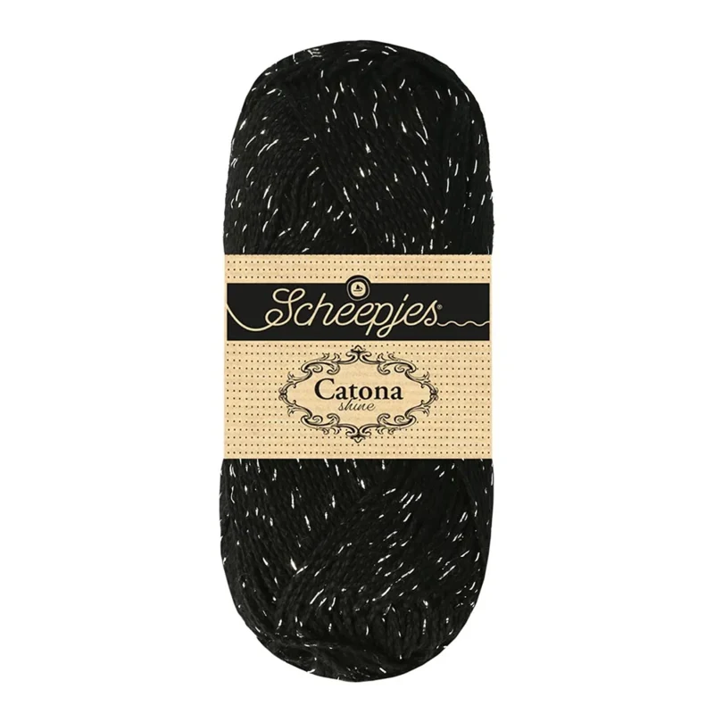 Scheepjes Catona Shine 110-S Jet Black - Silver