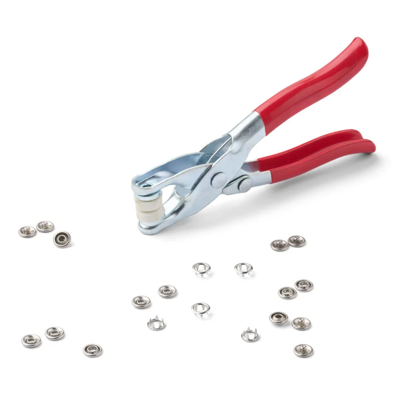 LindeHobby Trykknapværktøj med 20 Trykknapper i Rustfrit Stål, 9.5 mm