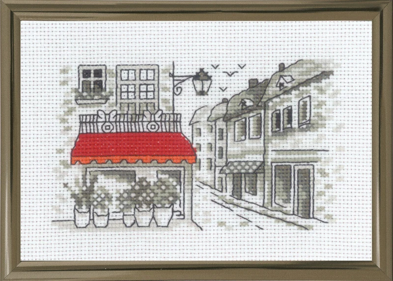 Broderikit Den røde markise R5794 15 x 10 cm