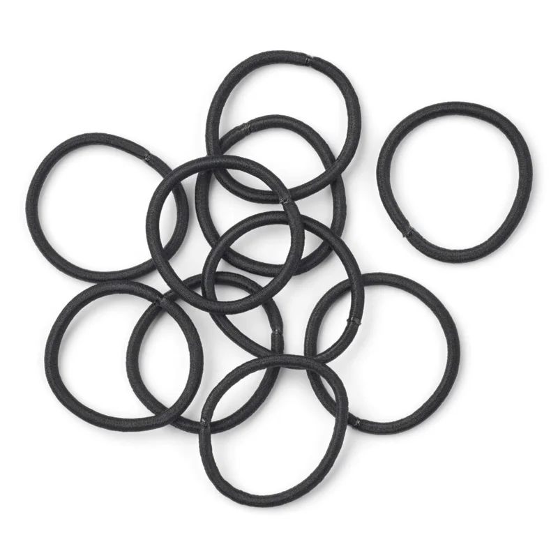 LindeHobby Hårelastikker, Sort, 45 mm, 10 stk