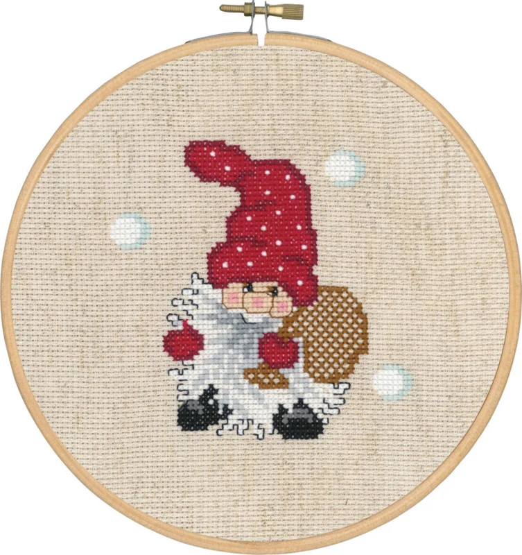 Broderikit Nisse med sæk med 58 x 10/18 18Ø