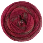 Lana Grossa Gomitolo Gala 4031 Gråbrun/vinrød/mørkerød/kirsebærrød