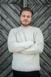 Herresweater i dobbelt perlestrik