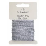 Go Handmade polyester snøre 10mx15mm grå