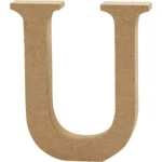 Bogstav, MDF, 8cm, 1stk U