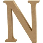 Bogstav, MDF, 13 cm, 2 cm, 1 stk N