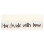 Go Handmade Vævet Label, Dobbeltsidet, 50 x 11,5 mm, 10 stk-Handmade with love