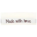 Go Handmade Vævet Label, Dobbeltsidet, 50 x 11,5 mm, 10 stk-Made with love
