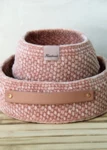 Go Handmade Moss Stitch Kurve med PU-læderbunde