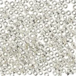 Rocaiperler, Glasperler 1,7 mm Sølv/metal
