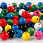 Træperlemix Ass. Farver, 8 mm 200 g
