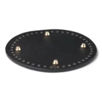 HobbyArts Rund PU Læder Taske- og Kurvebund, Sort (15 cm)