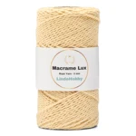 LindeHobby Macrame Lux, Rope Yarn, 2 mm 08 Lys gul
