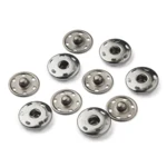 Trykknap sort 19mm 5 sæt