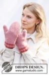 242-49 Snowslide Mittens by DROPS Design