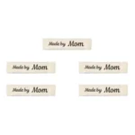 LindeHobby Made By Label (7 cm x 1 cm), Natur, Engelsk, 5 stk