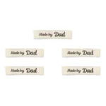 LindeHobby Made By Label (7 cm x 1 cm), Natur, Engelsk, 5 stk