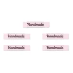 LindeHobby Handmade Label, Lang Lyserød, Magnolia Script