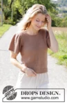 248-20 Brown Butterflies Top by DROPS Design