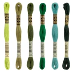 DMC Mouliné Spécial 25 Broderigarn, Ensfarvet, Grønne nuancer